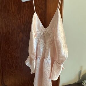 Victoria's Secret Pink Satin teddy lingerie with Lace